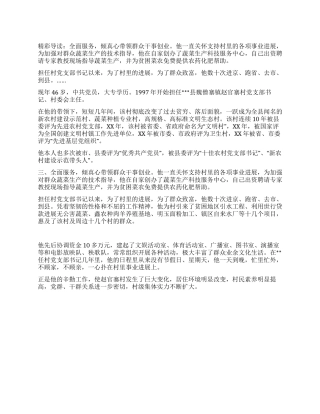 2024年优秀村主任先进事迹报告