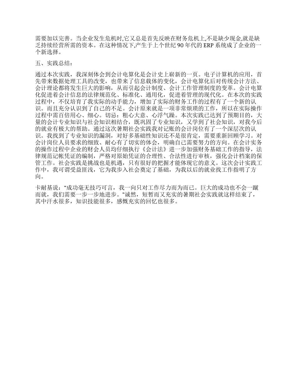 2024年会计电算化实训报告_第2页