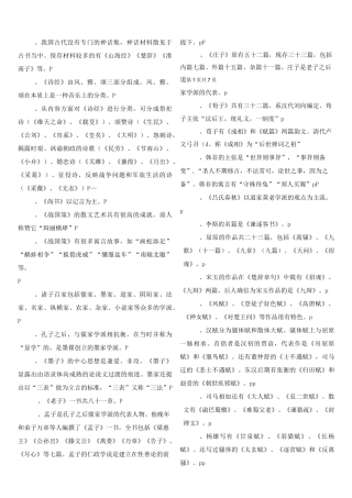 自考古代文学史(一)选择知识点总结