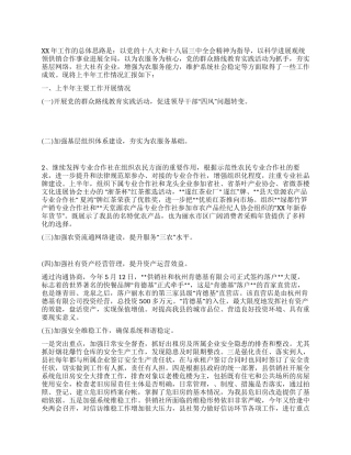 2024年供销社上半年工作总结及下半年工作打算