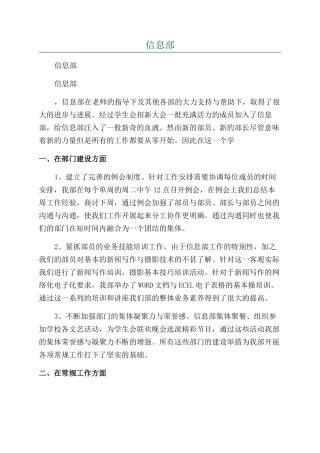 2024年信息部年度工作总结范文