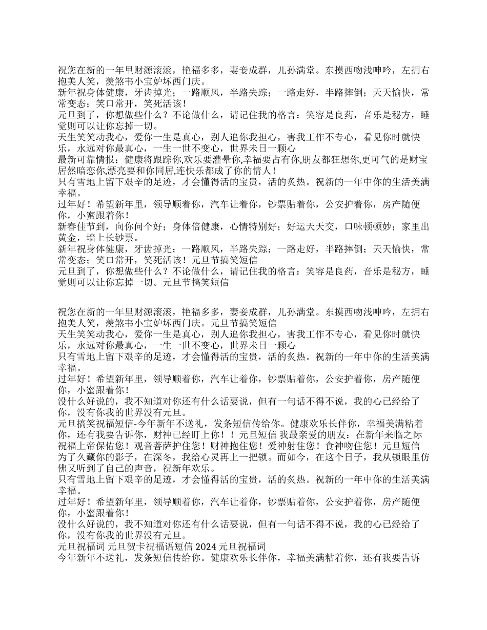 2024年元旦搞笑祝福短信_第1页