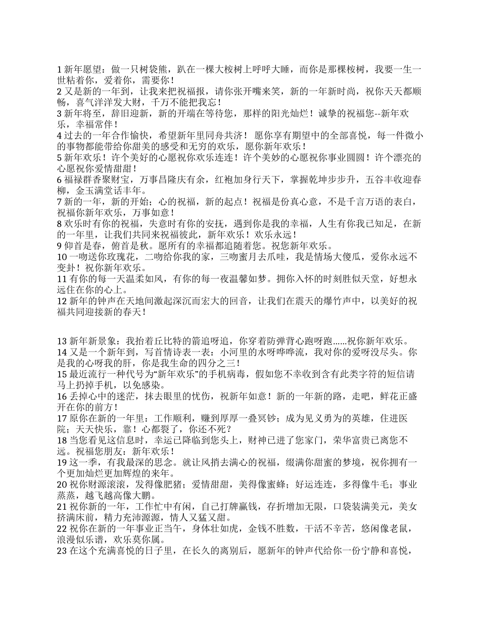 2024年元旦新年搞笑短信精选_第1页