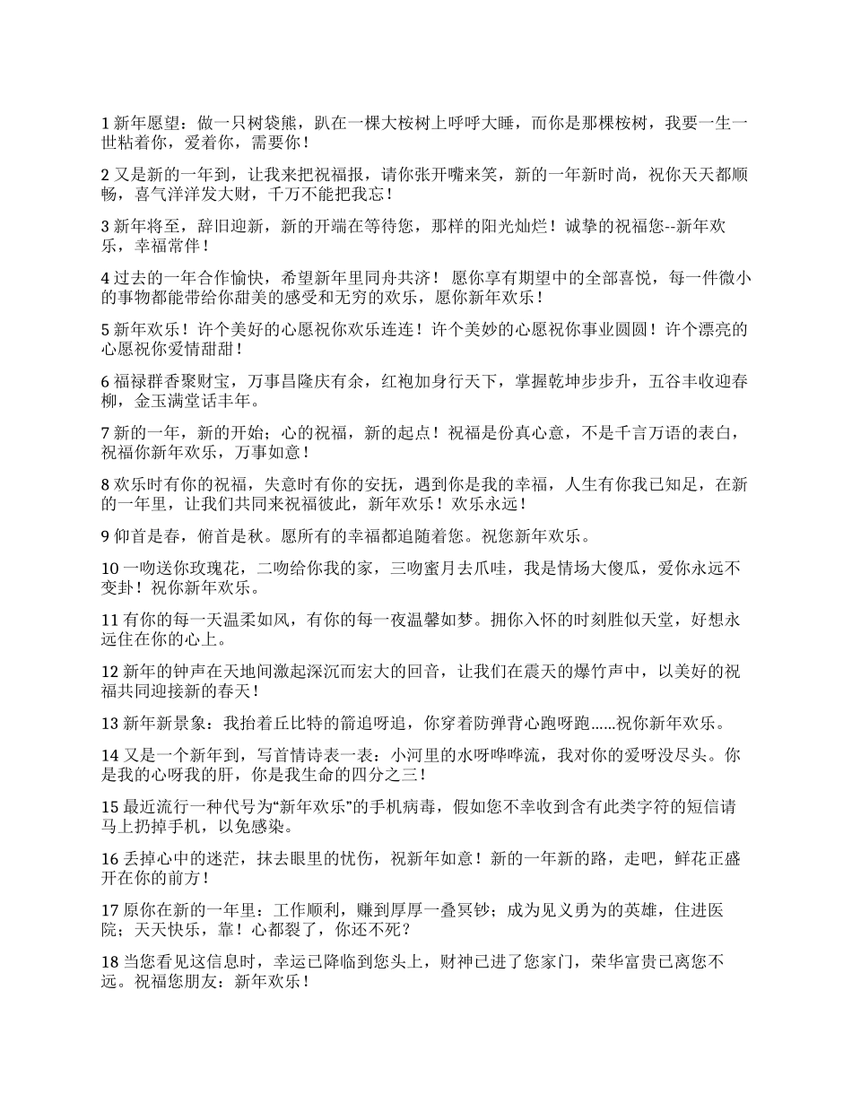 2024年元旦新年搞笑短信大放送_第1页