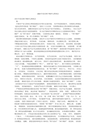 2024年党员两个维护心得体会