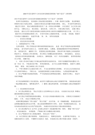 2024年党员教师个人对照党章党规找差距检视“18个是否”分析材料