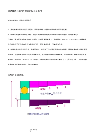 滚动轴承及轴及外壳孔的配合和选用[自己总结非常经典]