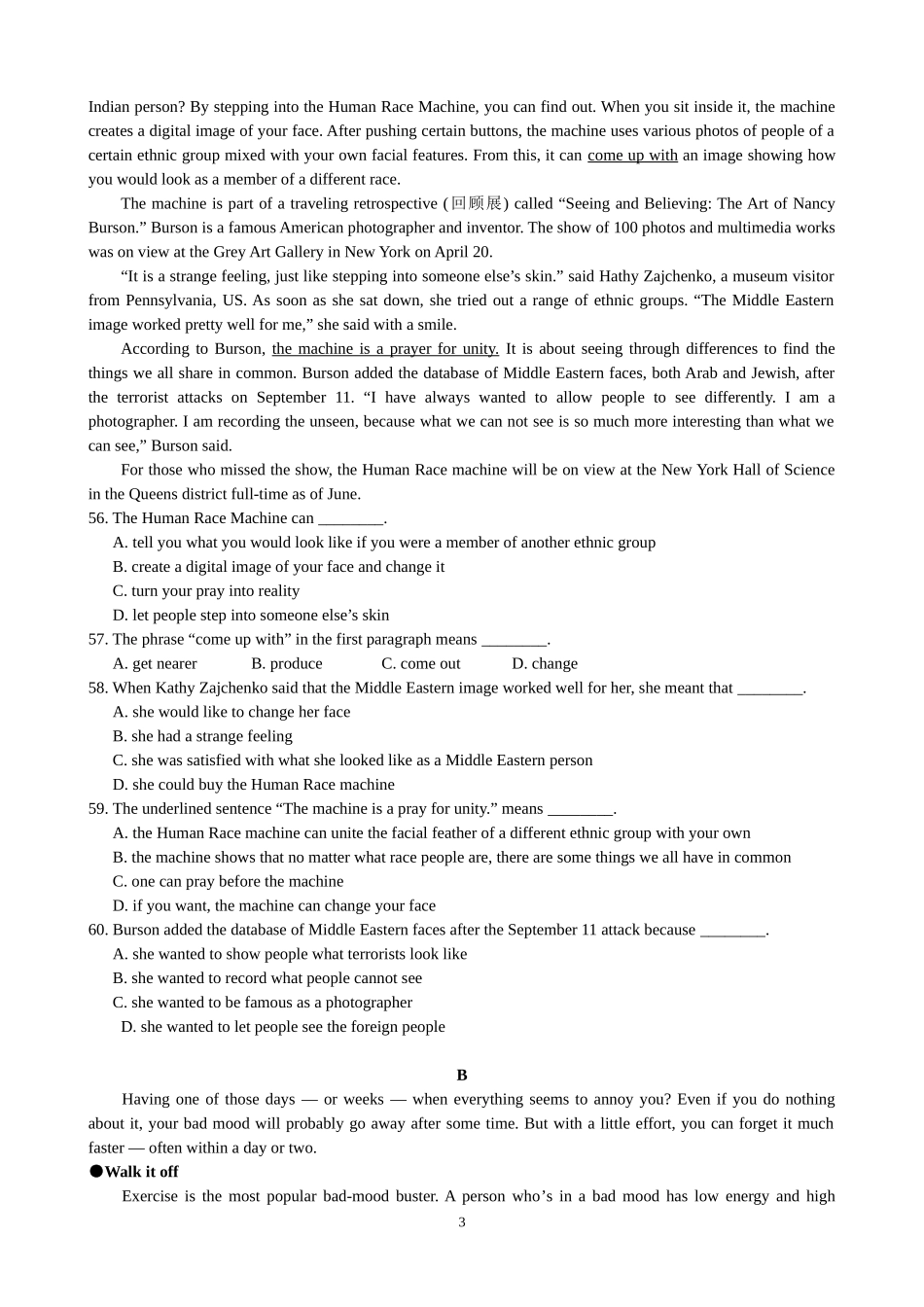 山东省无棣第一中学2007－2008学年度高二英语实验班第二次月考试题_第3页