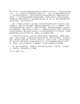 2024年党支部书记述职报告