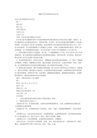 2024年党支部委员会议记录