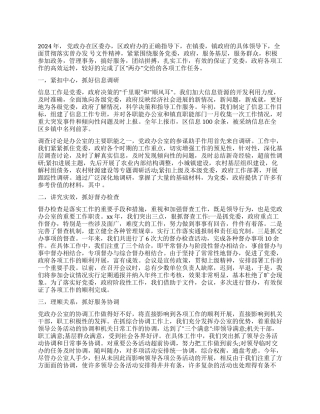 2024年党政办公室工作总结