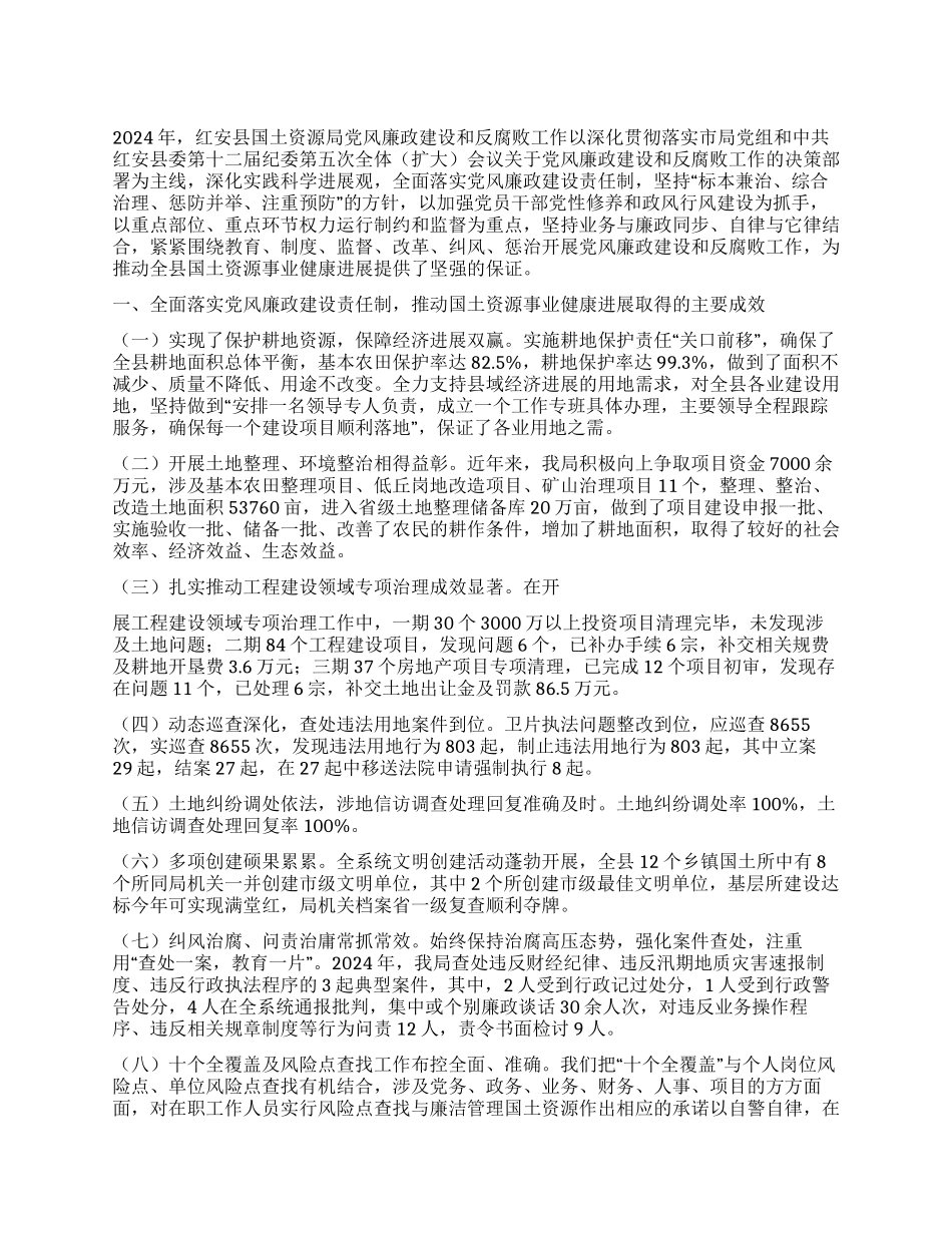 2024年党风廉政建设和反腐败工作总结_第1页