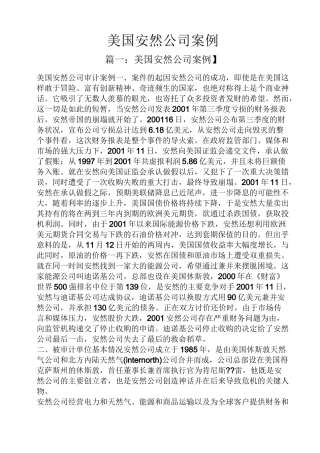 美国安然公司案例
