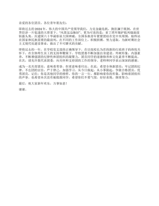 2024年入团宣誓活动讲话