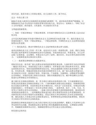 2024年全国两会全国人大常委会工作报告