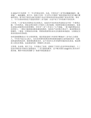 2024年全国两会心得体会“三农发展是根本