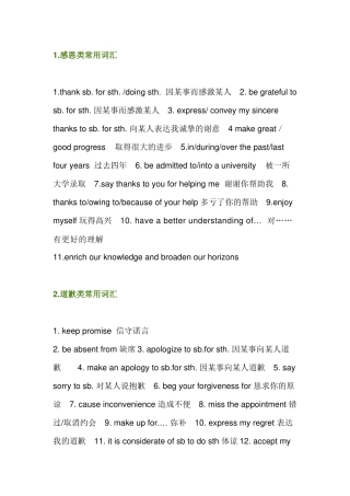 高中英语：作文高分词块-短语总结