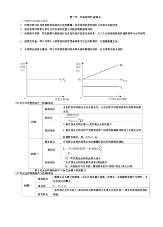 资本结构的MM理论