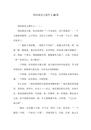团结就是力量作文20篇