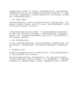 2024年全民禁毒宣传月活动小结