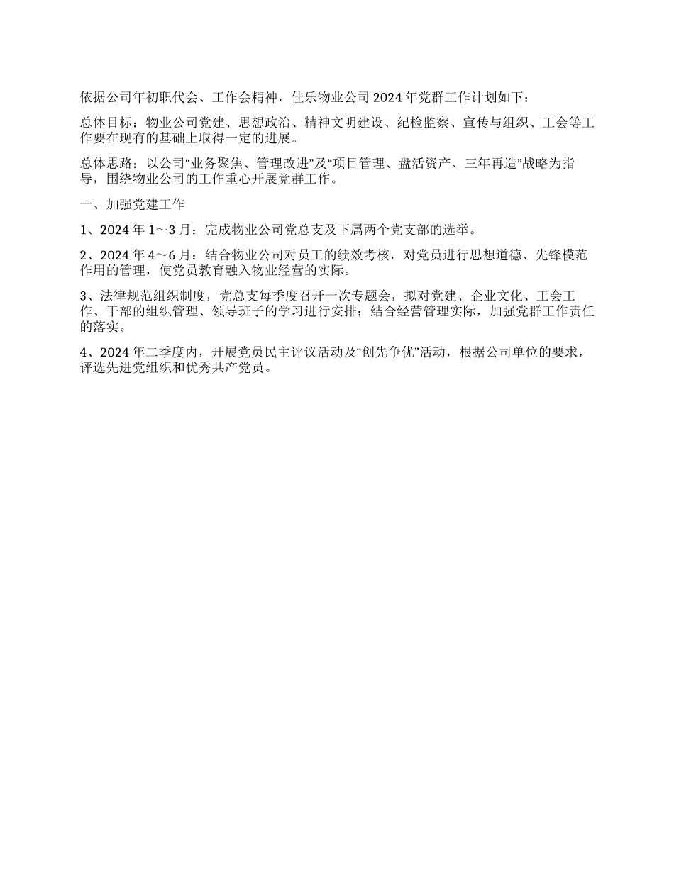 2024年公司党群工作计划_第1页