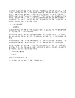 2024年公司财务总会计师个人工作总结