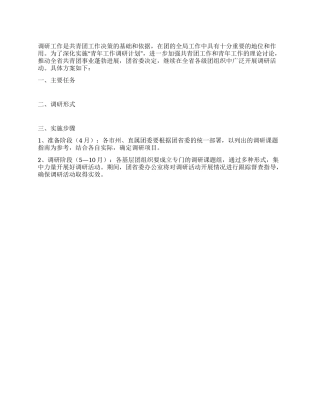 2024年共青团调研活动实施方案