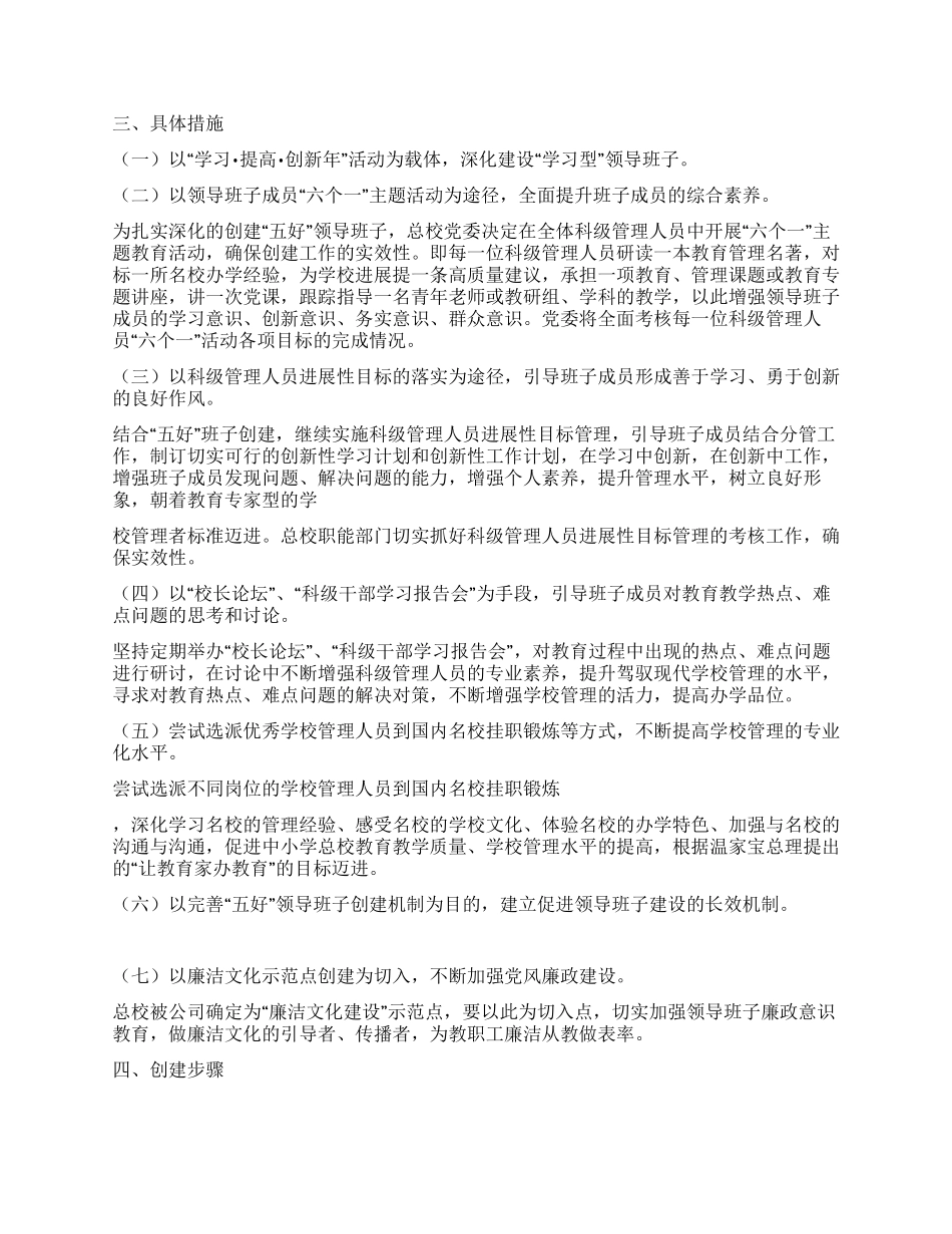 2024年关于五好领导班子建设实施方案_第2页