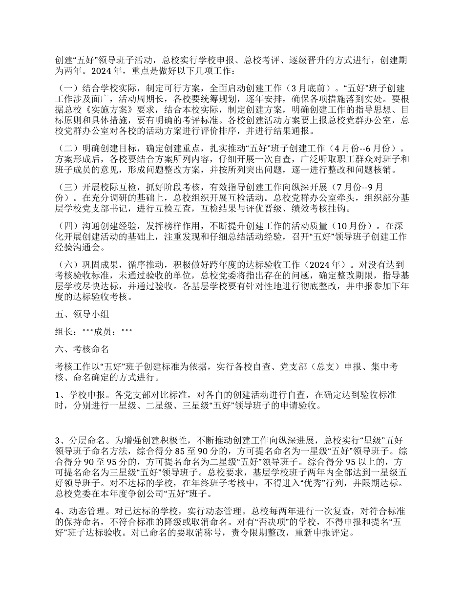 2024年关于五好领导班子建设实施方案_第3页