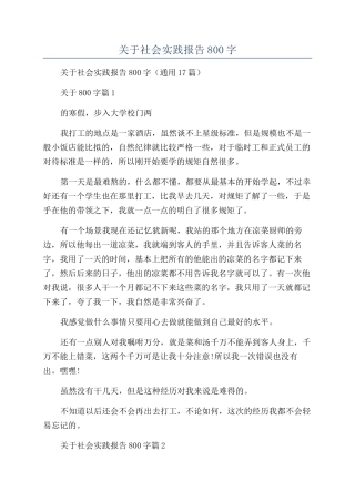 2024年关于社会实践报告800字