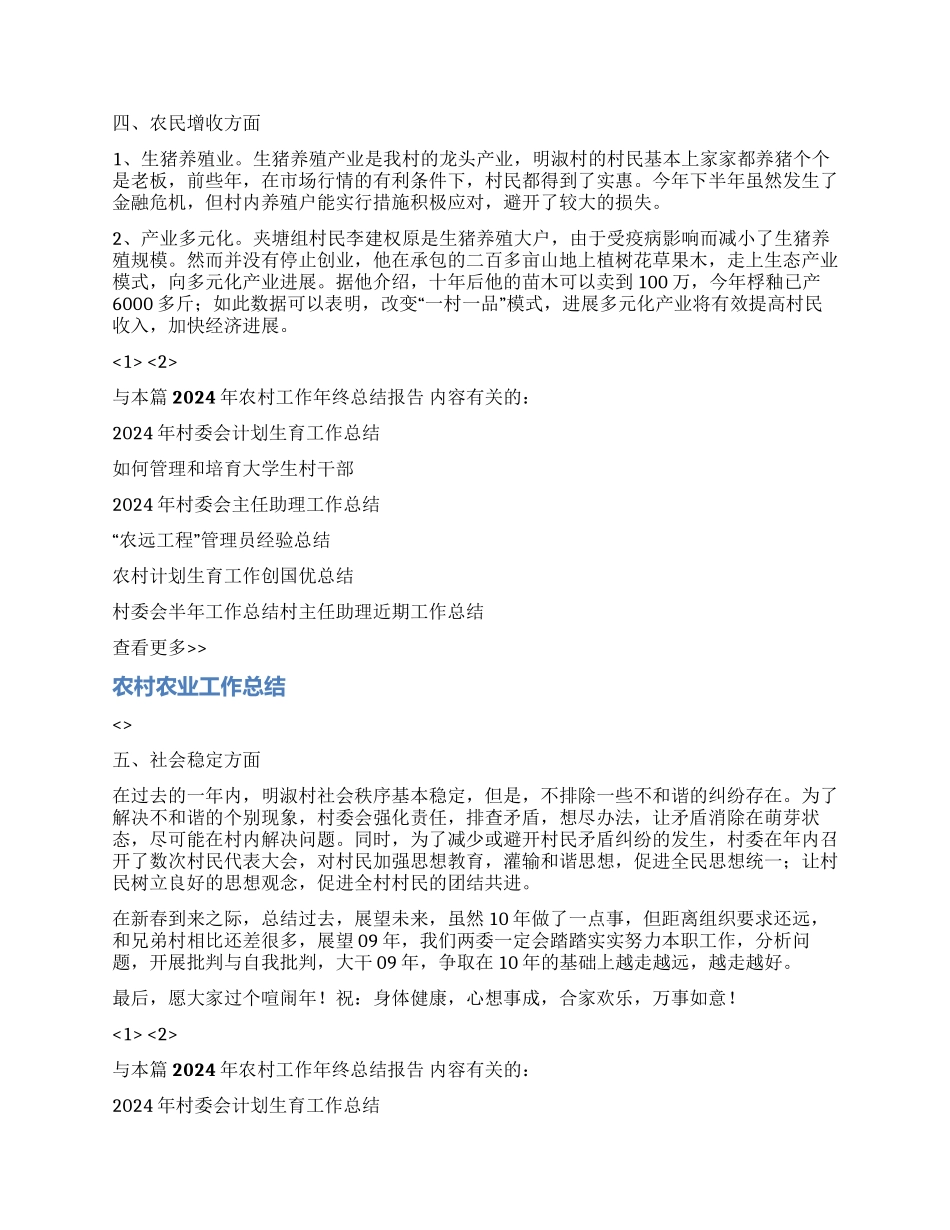 2024年农村工作年终总结报告_第2页