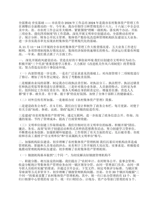 2024年农村资产管理总结