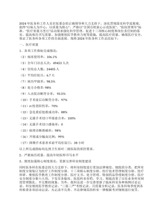 2024年医务科工作总结