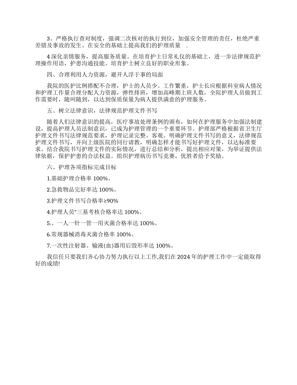 2024年医护工作人员工作计划_第2页