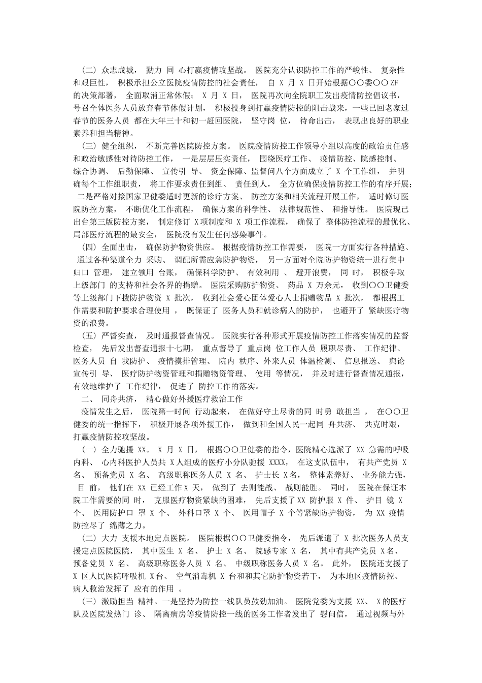 2024年医院新冠肺炎疫情防控工作总结报告_第2页