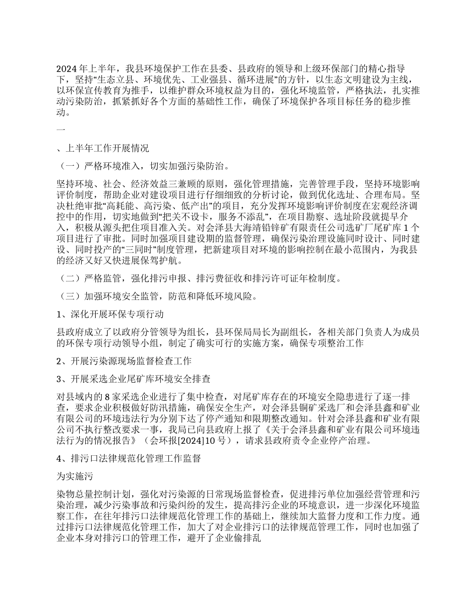 2024年县保局上半年工作总结和下半年工作计划_第1页