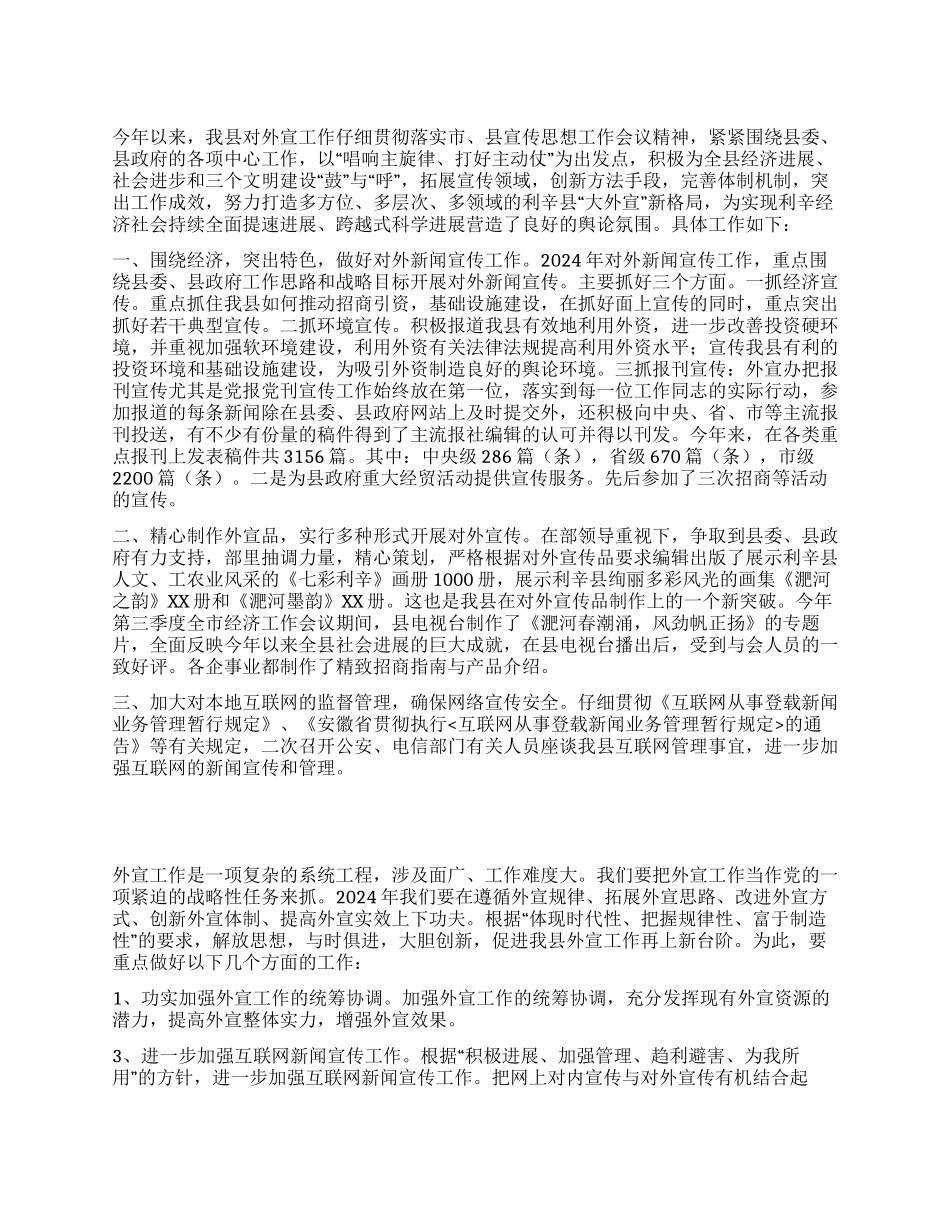 2024年县外宣工作总结_第1页