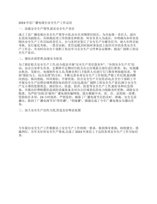 2024年县广播电视台安全生产工作总结
