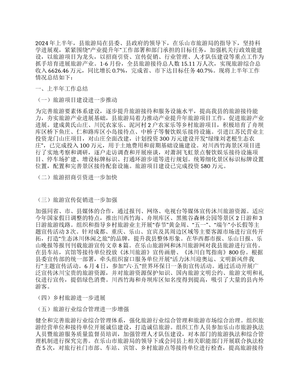 2024年县旅游局工作总结_第1页