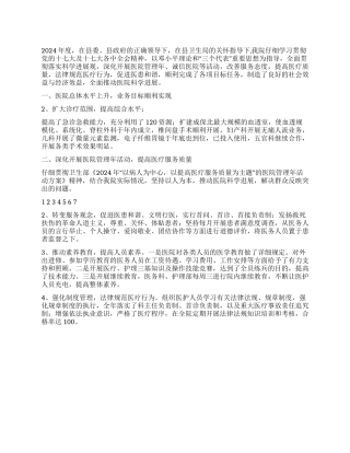 2024年县级医院工作总结