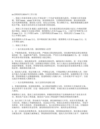 2024年县财政工作计划