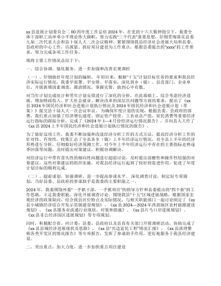 2024年县计委工作总结
