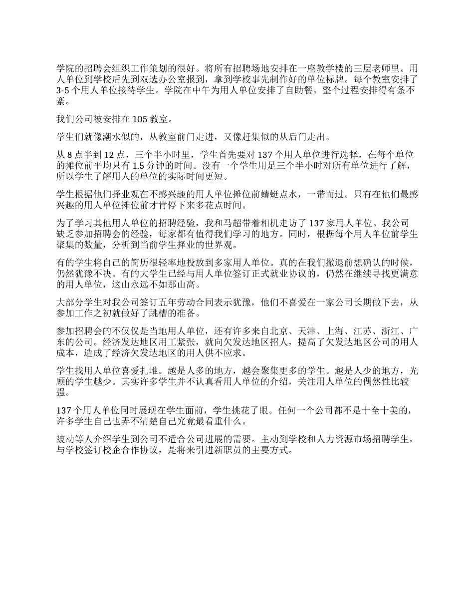 2024年参加招聘会个人心得感言_第1页