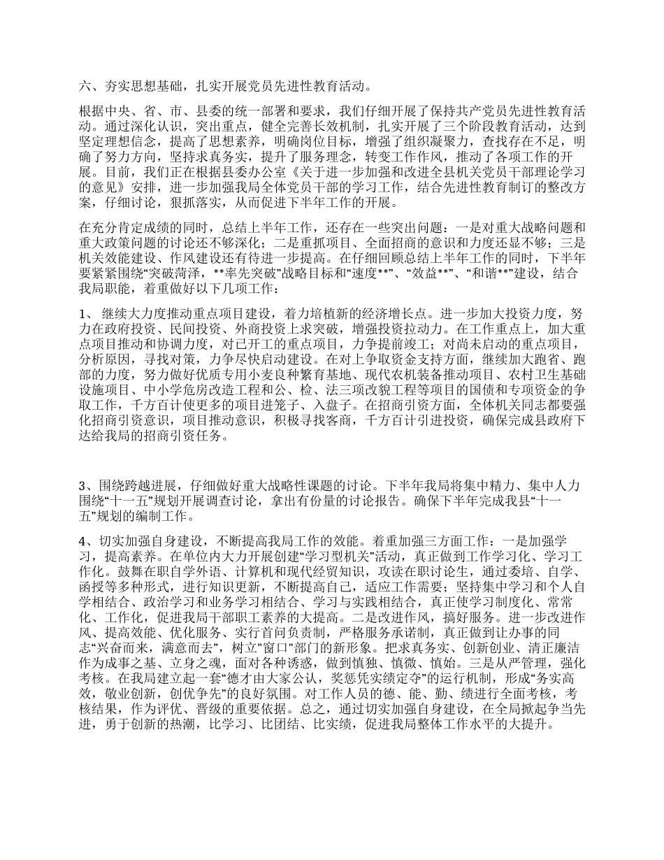 2024年发展计划局上半年工作总结_第2页