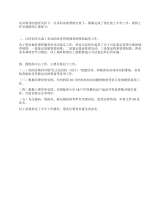 2024年司法鉴定科上半年工作总结