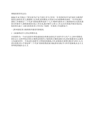 2024年团支部书记述职报告