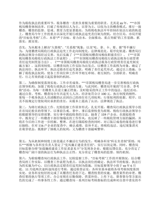 2024年国税稽查局行政执法工作总结