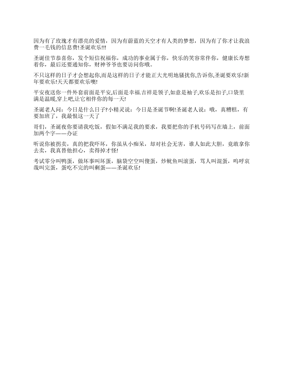 2024年圣诞祝福短信精选_第1页