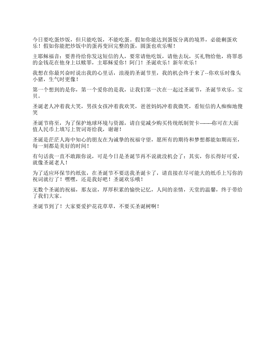 2024年圣诞节开心祝福语_第1页