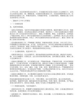 2024年地税局办公室上半年工作总结范文